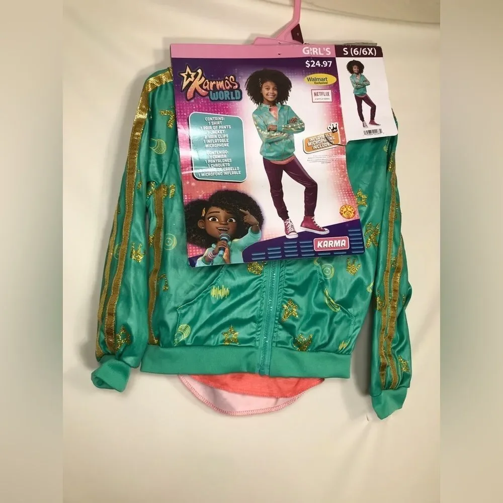 NEW Karma's World Halloween Costume Girls Small 6/6X Netflix